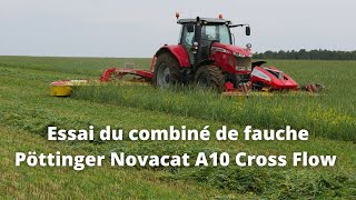 Essai du combiné de fauche Pöttinger Novacat A10 Cross Flow [upl. by Phelgen953]