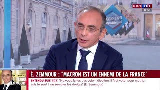 Zemmour  quotMacron est un ennemi de la Francequot [upl. by Ahsienal]