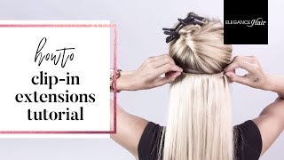 CLIP IN EXTENSIONS  Unsichtbar Anbringen amp Reinmachen Anleitung für kurze Haare  EleganceHair [upl. by Akeit]