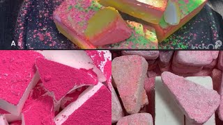 Pink amp Red Compilation  Dyed Chalk  Reformed Chalk  Satisfying Crumbles ❤️ [upl. by Soinotna792]