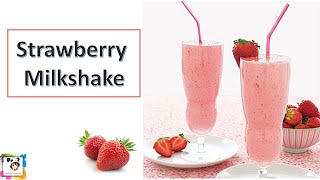 Strawberry Milkshake Without Ice cream 3 ingredients only  Abbey Channel [upl. by Nussbaum]