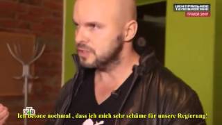 Owe Schattauer alias CRebellum in Moskau bei NTV lange Version mit deutschen Unter [upl. by Urbannal]