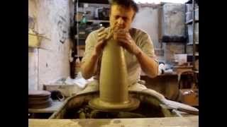 Ingleton Pottery 40 second speed pot vase throw pottery throwing demo [upl. by Aohsoj]