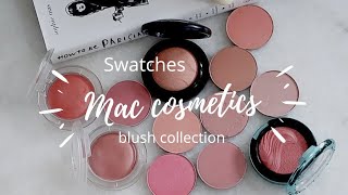 MAC blush collection and swatches blush [upl. by Ahsilif]