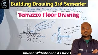 Lec 25 Terrazzo floor  Building Drawing 3rd Semester  Terrazzo floor Drawing [upl. by Nosrak]