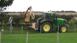 Rural Bempton Hedge Trimming Tractor on a Windy September Day [upl. by Seldon202]