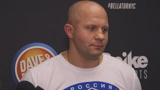 Fedor Emelianenko Isnt Amused by Chael Sonnens Antics at Presser [upl. by Lleznov]