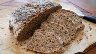 Brot backen im Topf mit Vollkornmehl und KoÌˆrner [upl. by Ewolram]