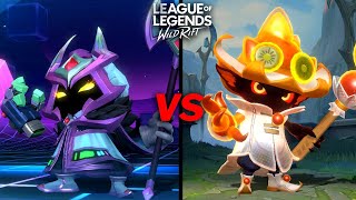 Veigar Food Spirits VS Prestige Battle Boss Skin Comparison Wildrift [upl. by Luoar]