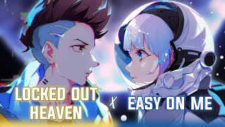 Nightcore  Easy on me ✗ Locked out heaven Switching Vocals  Lyrics [upl. by Jochbed]