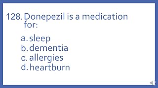 Top 200 Drugs Practice Test Question  Donepezil is a medication for [upl. by Huber]