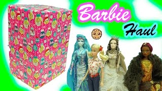 Giant Box of Fantasy Gold Label Collector Barbie Dolls Haul Video  Cookieswirlc [upl. by Hnacogn315]