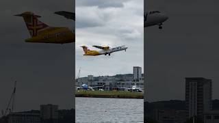 Aurigny ATR taking off from London City Airport aviation atr planespotting [upl. by Benedicto]