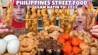 ASSORTED STREET FOOD MUKBANG PROBEN KWEK KWEK BALUT ISAW SIOMAI FAT CHICHARON PINOY MUKBANG [upl. by Adnuahsal]