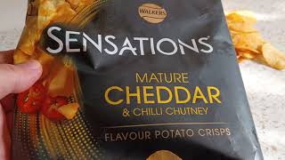 010 Walkers Sensations Mature Cheddar amp Chilli Chutney Crisps Snacks Food Review 150g £1 [upl. by Amri]