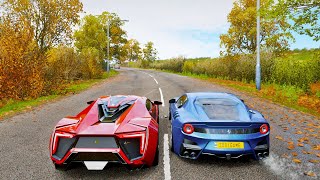 W Motors Lykan Hypersport VS Ferrari F12TDF  Forza Horizon 4 [upl. by Esbenshade268]