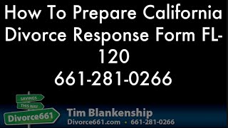 How To Prepare California Divorce Response Form FL120 [upl. by Anissa]