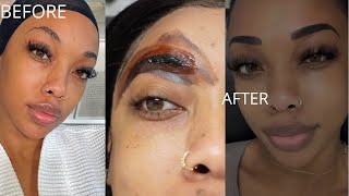 GETTING MY EYEBROWS MICROSHADEDHEALING PROCESS DAYBYDAY  TOUCH UP Vlog [upl. by Sidhu109]