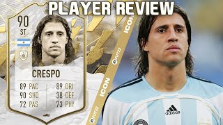 EL VALDANITO 🇦🇷 90 PRIME ICON HERNAN CRESPO PLAYER REVIEW FIFA 22 ULTIMATE TEAM [upl. by Sylvanus]