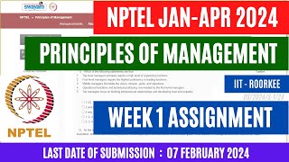 Principles of Management Week 1 Assignment Solutions 2024  OPEducore [upl. by Nagn187]