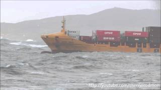 Container Ship OPDR CADIZ leaving A Coruña [upl. by Nosyrb]