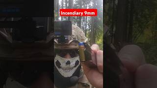 Incendiary 9mm on steel shorts airsoft [upl. by Yenitsed405]