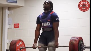 The First 400kg Stiff Bar Deadlift By A Teenager Not Even A SHW [upl. by Bobette639]