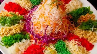 Chinese New Year  Yee Sang Prosperity Salad  Easy Chinese Recipe  For Luck amp Happiness [upl. by Lawson]