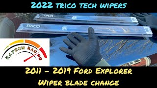 2011  2019 Ford Explorer Wiper Blade Change 2022 TRICO TECH WIPERS [upl. by Adiazteb333]