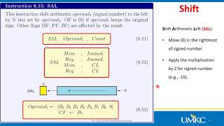 Ch8  P8 Arithmetic and Logic Instructions of 8086 Microprocessor  SHR SAL SAR [upl. by Ahtreb473]