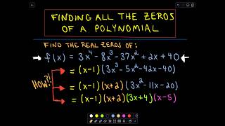 ❖ Finding all the Zeros of a Polynomial  – StepbyStep Example Using Rational Roots Test ❖ [upl. by Marsiella]