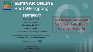 Auto Generate Sertifikat Peserta SeminarWorkshopWebinar [upl. by Aeriela]