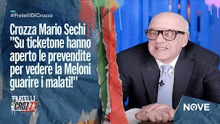 Crozza Mario Sechi quotSu ticketone hanno aperto le prevendite per vedere la Meloni guarire i malatiquot [upl. by Teodoor]