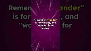 Do you know the difference between quotWanderquot vs quotWonderquotenglish learning vocabulary beginners [upl. by Hars]