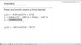 Circuitos CAFasores  Pasar a forma fasorial  Parte 2 [upl. by Herbie]