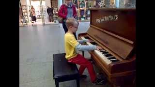 8 Year Old Piano Prodigy Jay Lewington Plays Chopin at St Pancras Station London [upl. by Natascha]