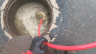 Drain Cleaning  Sewer Jetting From Grease Man Hole  Drain Pros Ep 62 [upl. by Heim961]