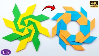 How to Make a Paper Ninja Star  Origami Transforming Ninja Star  Easy Paper Crafts Without Glue [upl. by Eleon]