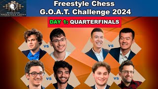 🔴 QuarterFinals Day 1  Freestyle Chess GOAT Challenge 2024  Carlsen Ding Firouzja Caruana [upl. by Tracee]