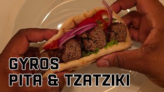 Gyro Kebabs with Fresh Pita and Tzatziki Sauce  Gyro Recipe  Pita Recipe  Tzatziki Recipe [upl. by Alber146]