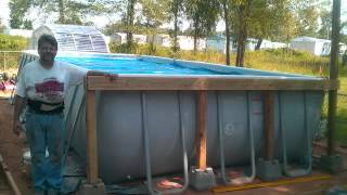 Intex Rectangular Pool with Deckwmv [upl. by Elleynod245]