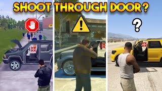 CAN YOU SHOOT THROUGH CAR DOORS WHICH GTA IS REALISTIC [upl. by Darrey]