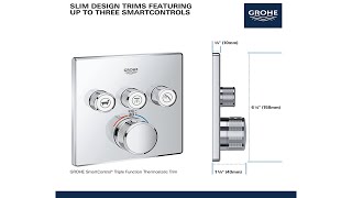 Grohtherm smartcontrol installation  Grohe 29165LS0 Grohtherm Smart Triple Function Thermostatic [upl. by Sessylu918]