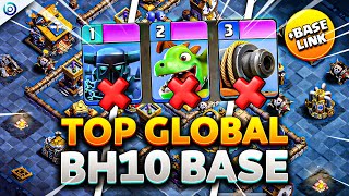 PRO BH10 BASE with LINK from TOP 9 GLOBAL  Analysis  Clash of Clans Builder Base 20 [upl. by Aliek290]