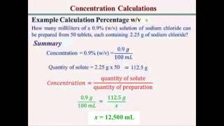 Percentage Concentration Calculations [upl. by Zolly]