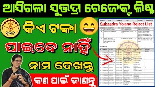 Subhadra Yojana Final List ✅ Reject List Check Online  Subhadra Yojana Status Check Online [upl. by Brindell]