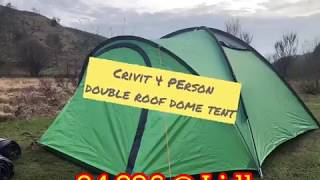 Crivit 4 Person Double Roof Dome Tent ⛺️  Testing [upl. by Hubbard]