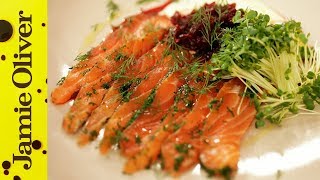 Jamies Perfect Party Food  Salmon Gravadlax [upl. by Nisaj]