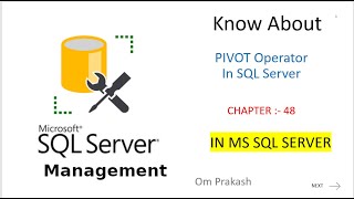 PIVOT operator in SQL Server [upl. by Irrab448]