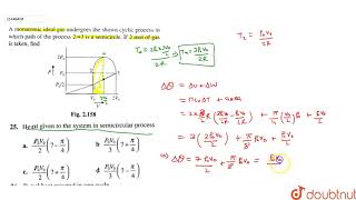 A monatomic ideal gas undergoes the shown cyclic process in which path of the process 2 rarr 3 is [upl. by Pacien934]